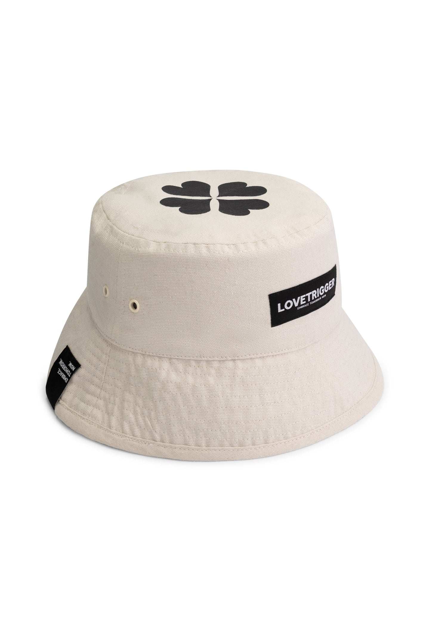 ARMIN off white bucket hat gerecycled katoen zijkant