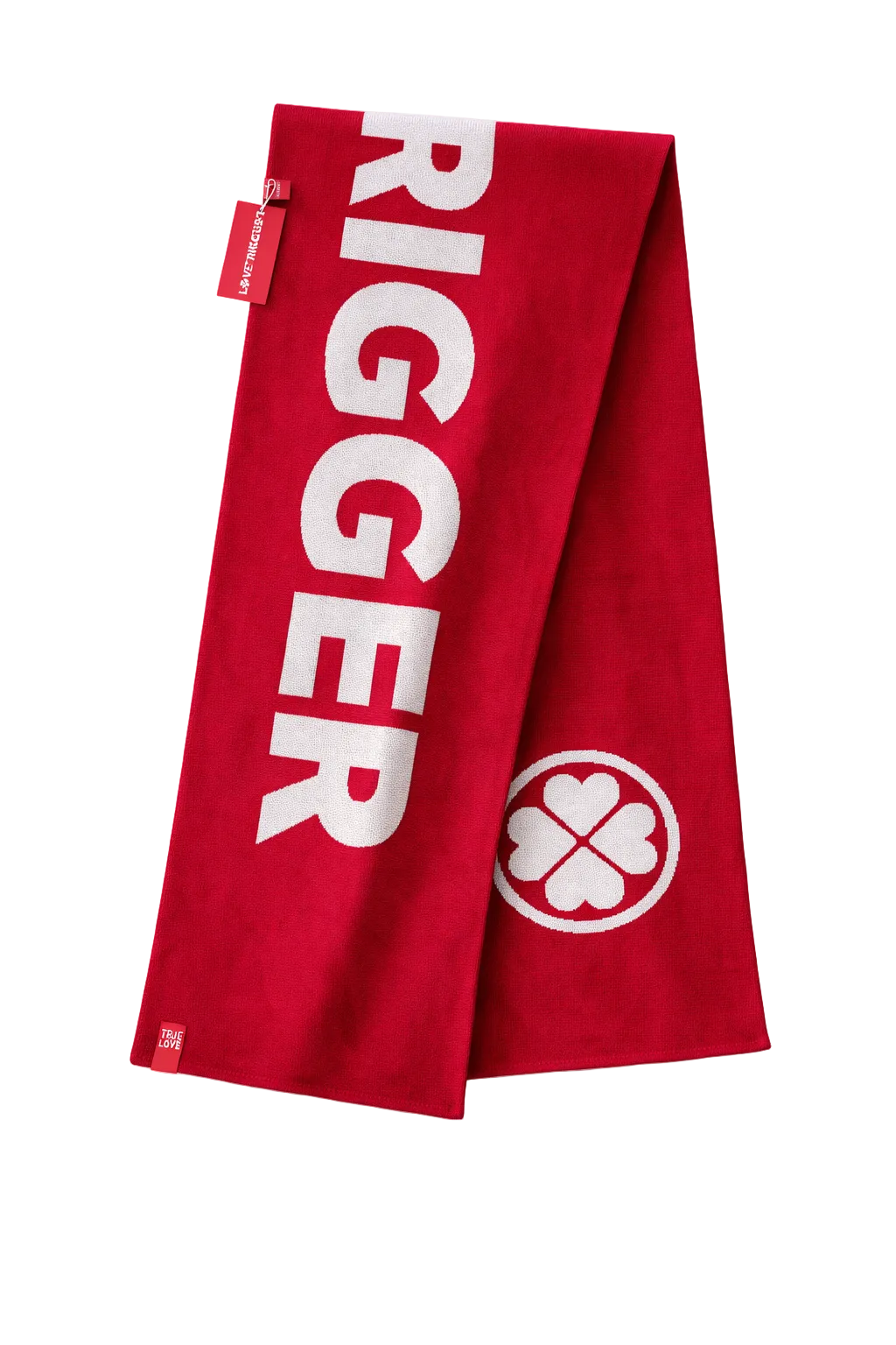 Lovetrigger AARON scarf red white folded view