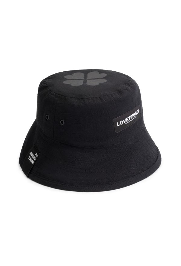 ARMIN zwarte bucket hat gerecycled katoen zijkant