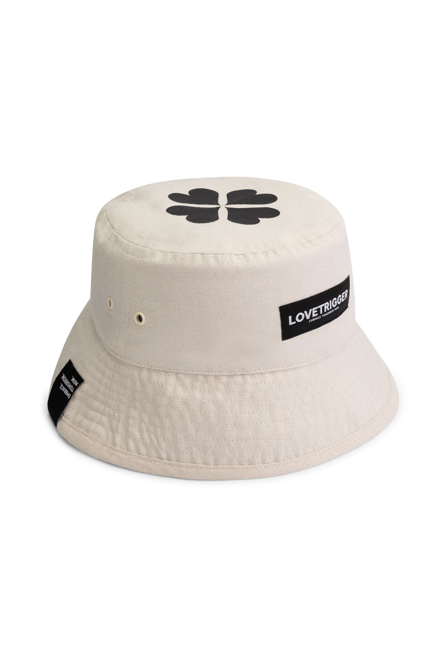 ARMIN off white bucket hat gerecycled katoen zijkant
