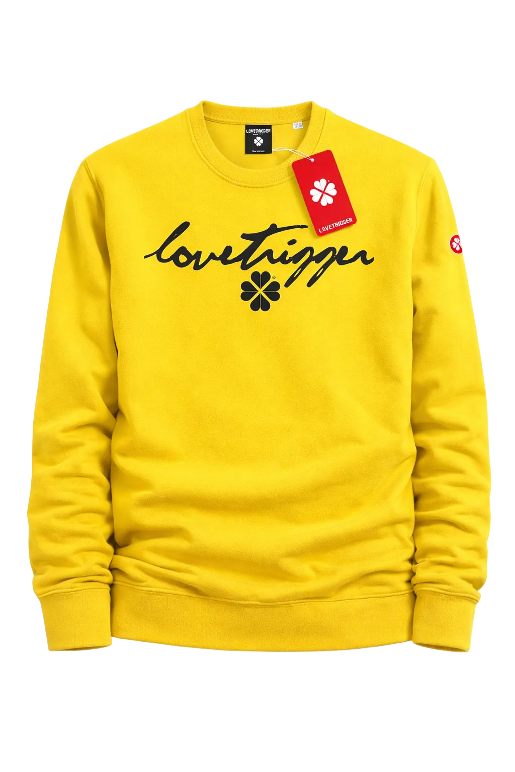 Lovetrigger SHINE yellow premium organic cotton sweat front view