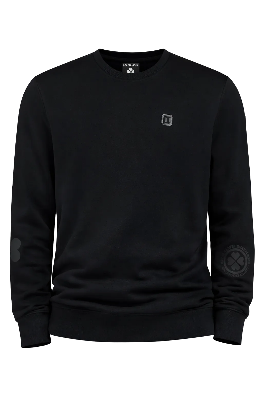 Lovetrigger SVERRE black sweater front view premium organic cotton