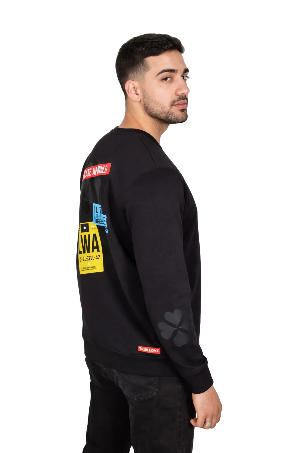 Lovetrigger SVERRE sweater detail brushed fabric black