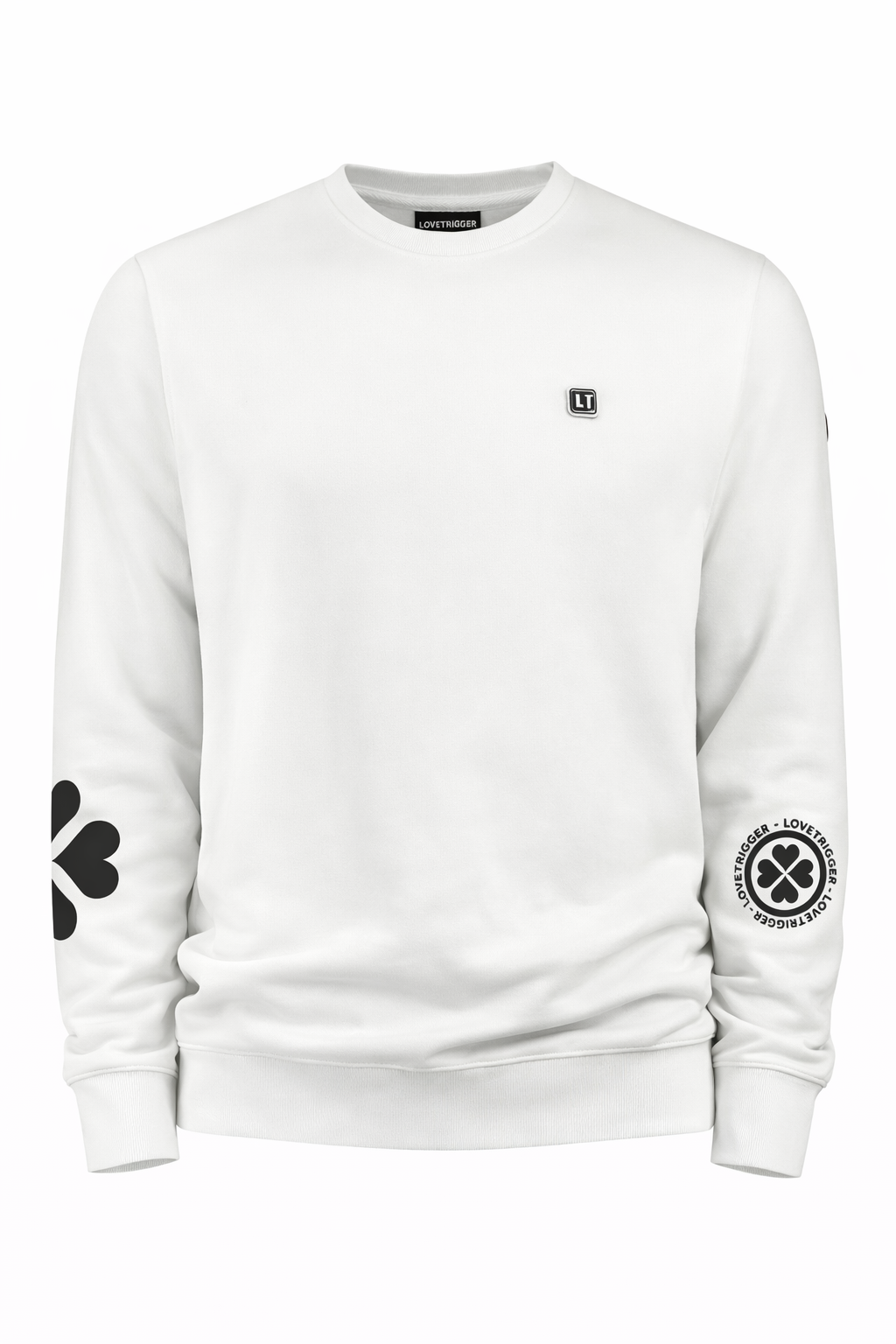 Lovetrigger SVERRE white sweater front view premium organic cotton