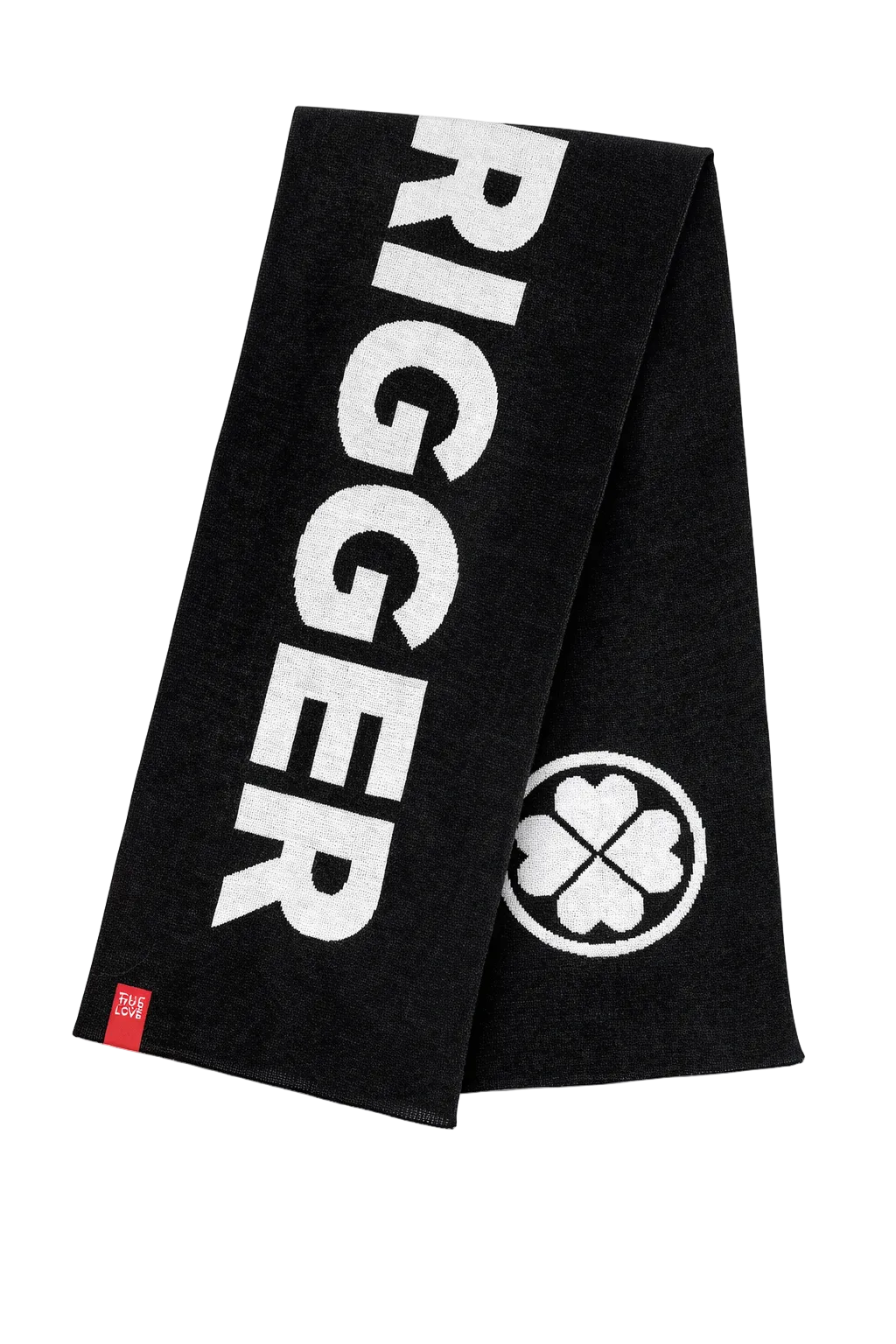 Lovetrigger AARON scarf black white folded view