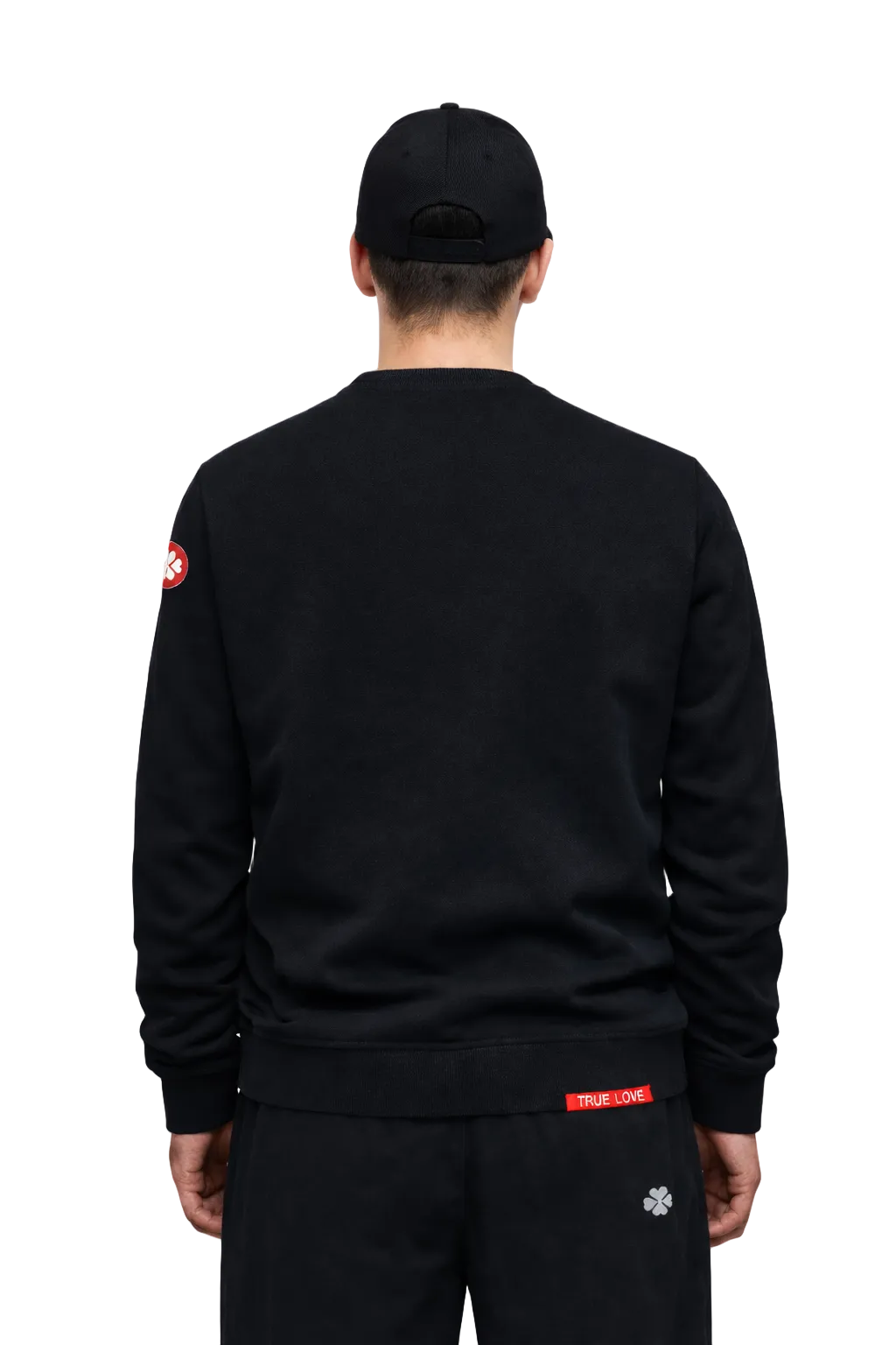 Model wearing Lovetrigger SAMM black sweater editorial fashion style