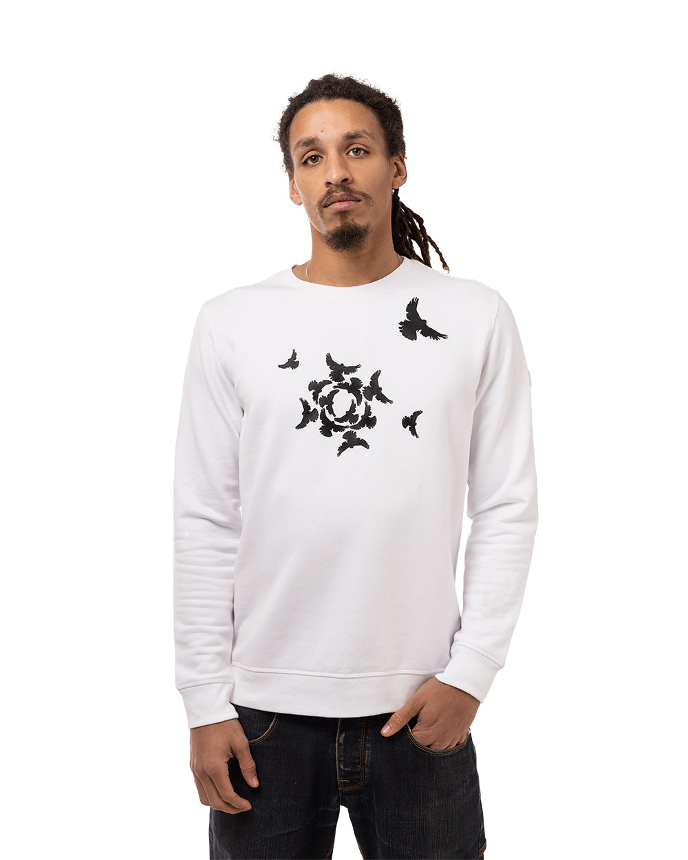 Lovetrigger SEB black sweater front view organic cotton pasvorm