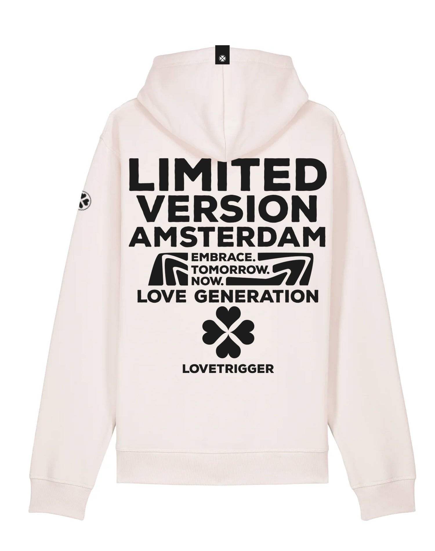 HERO off white hoodie biologisch katoen achterkant
