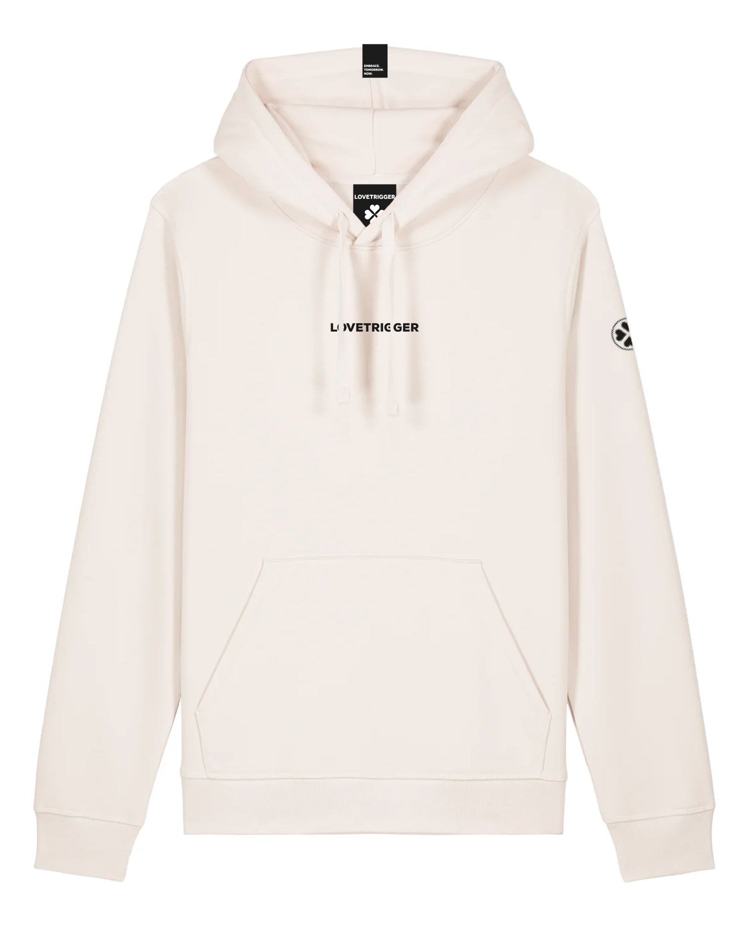 HERO off white hoodie biologisch katoen voorkant
