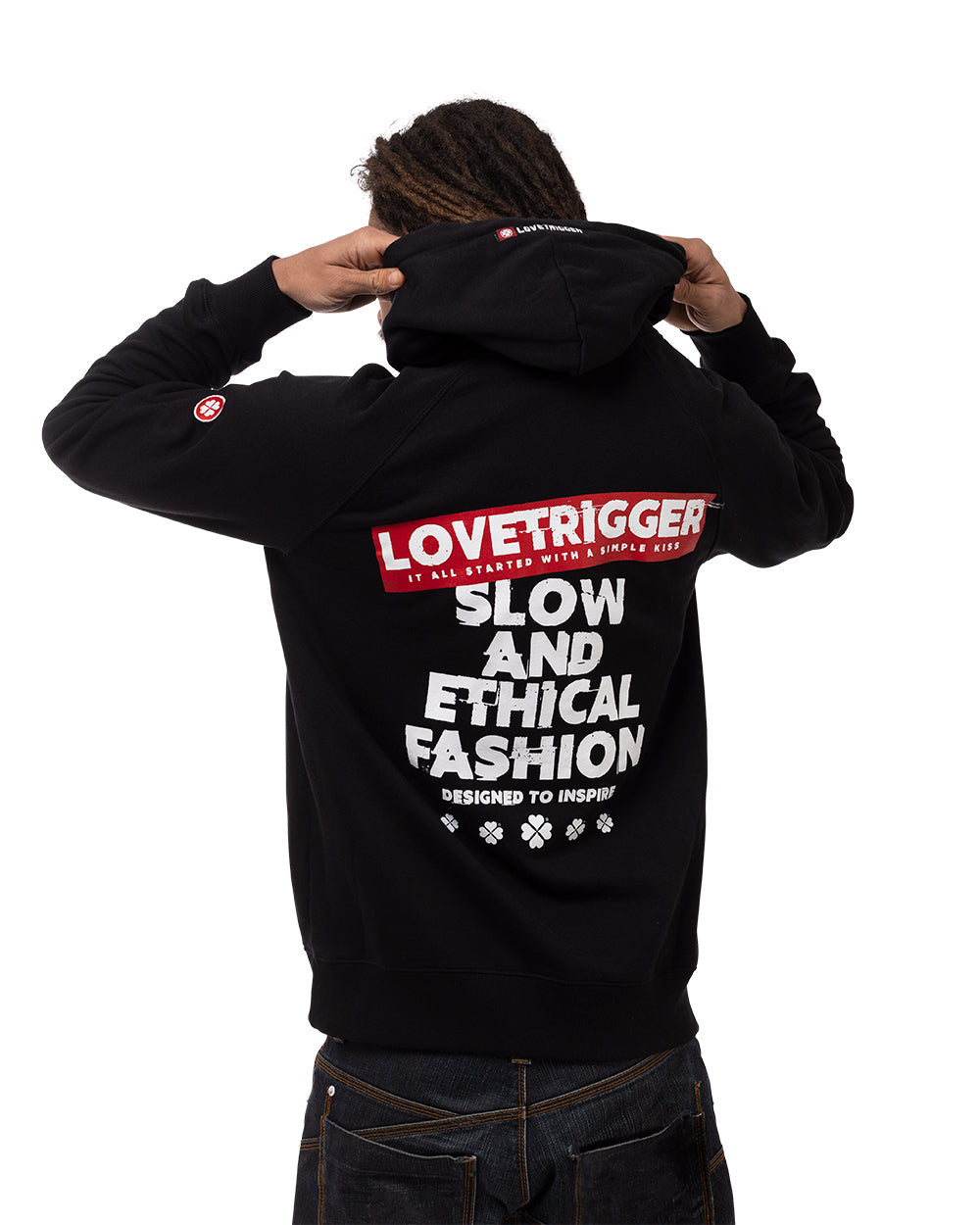 HARVEY hoodie heren biologisch katoen print achterkant