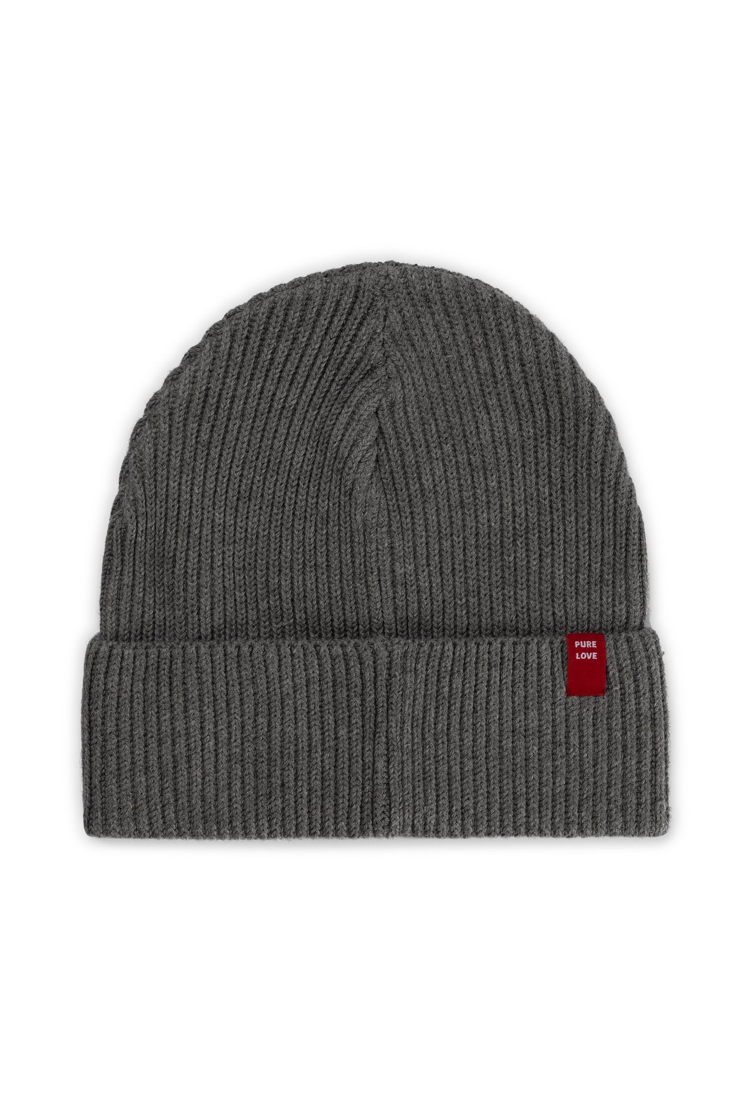 ADIL grijze beanie bio katoen achterkant