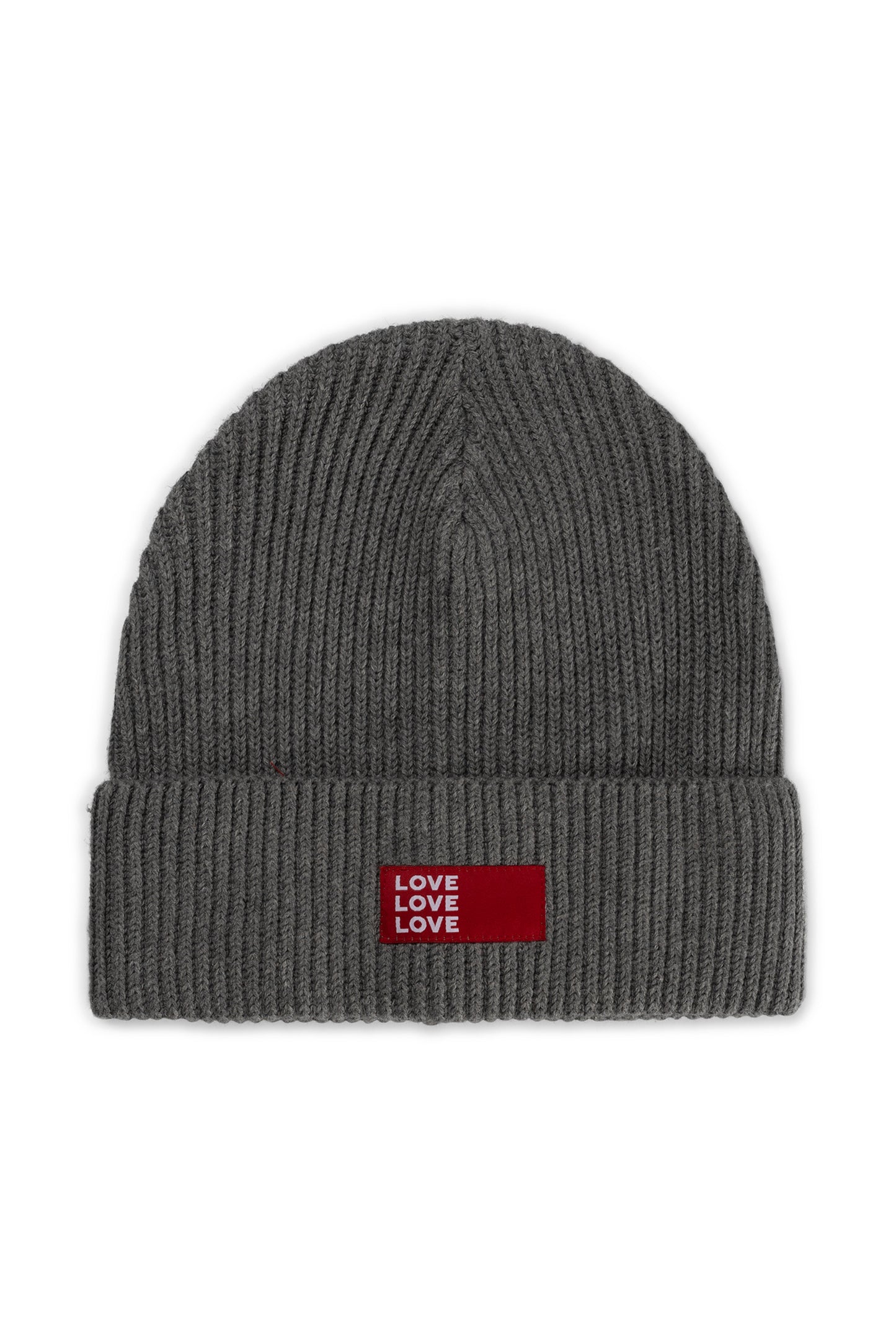 ADIL grijze beanie bio katoen voorkant