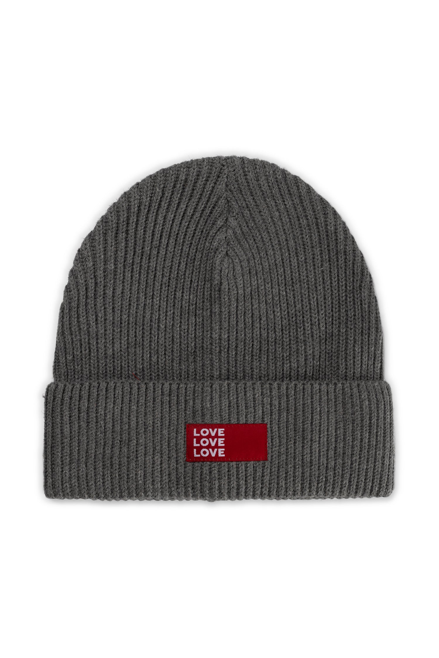 ADIL grijze beanie bio katoen voorkant