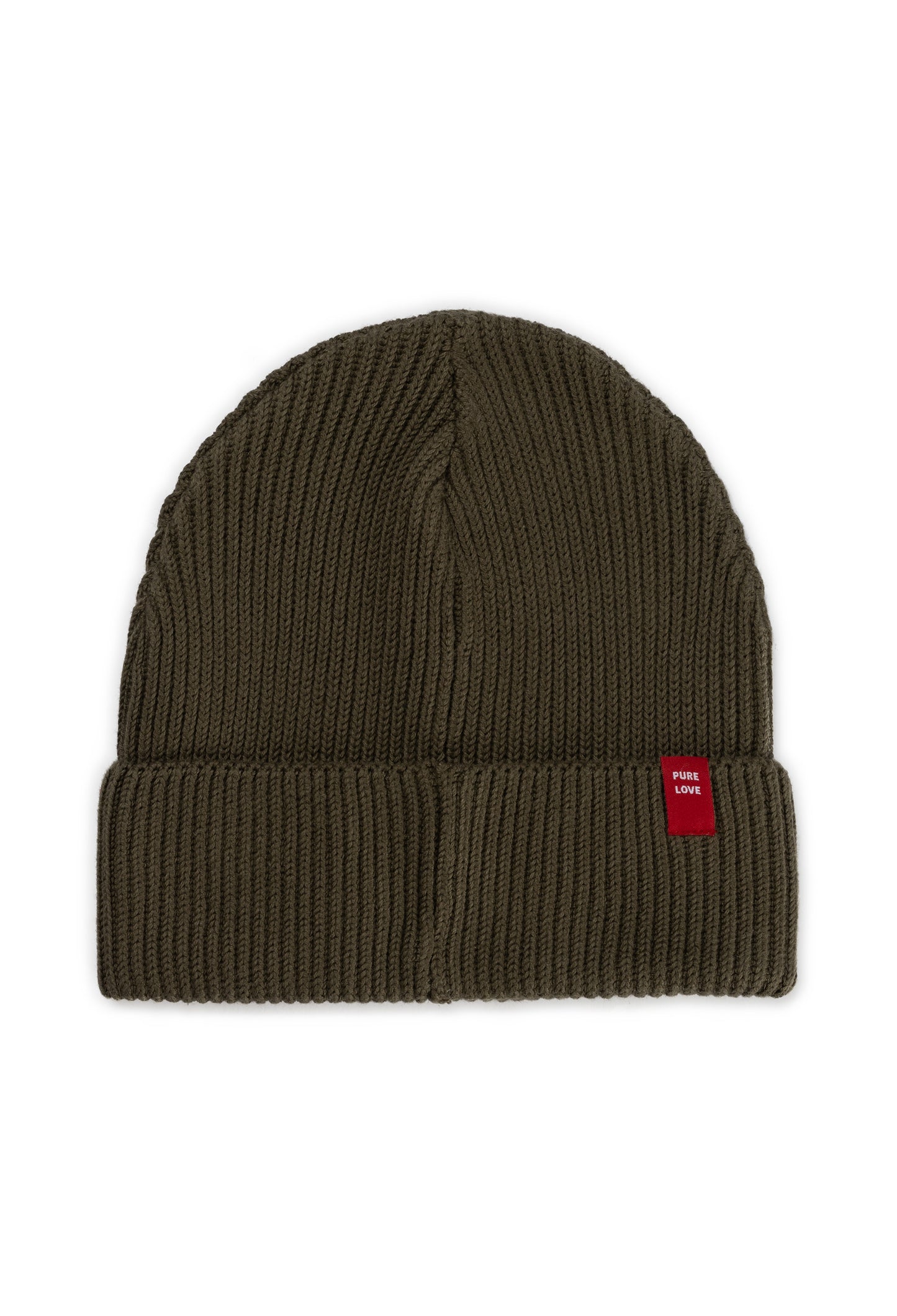ADIL army green beanie bio katoen achterkant