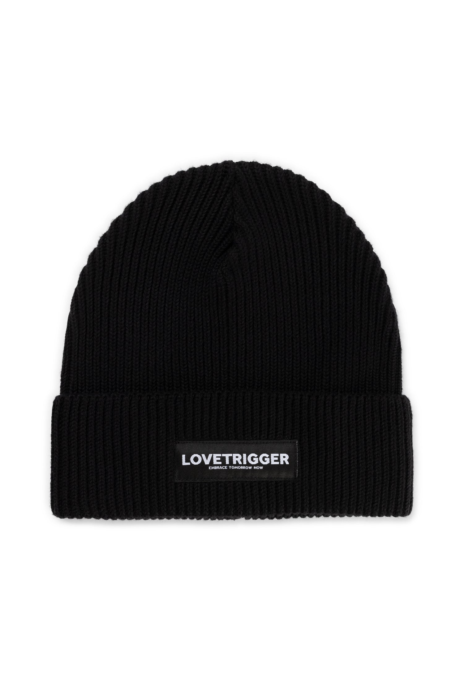 ADIL zwarte beanie bio katoen voorkant