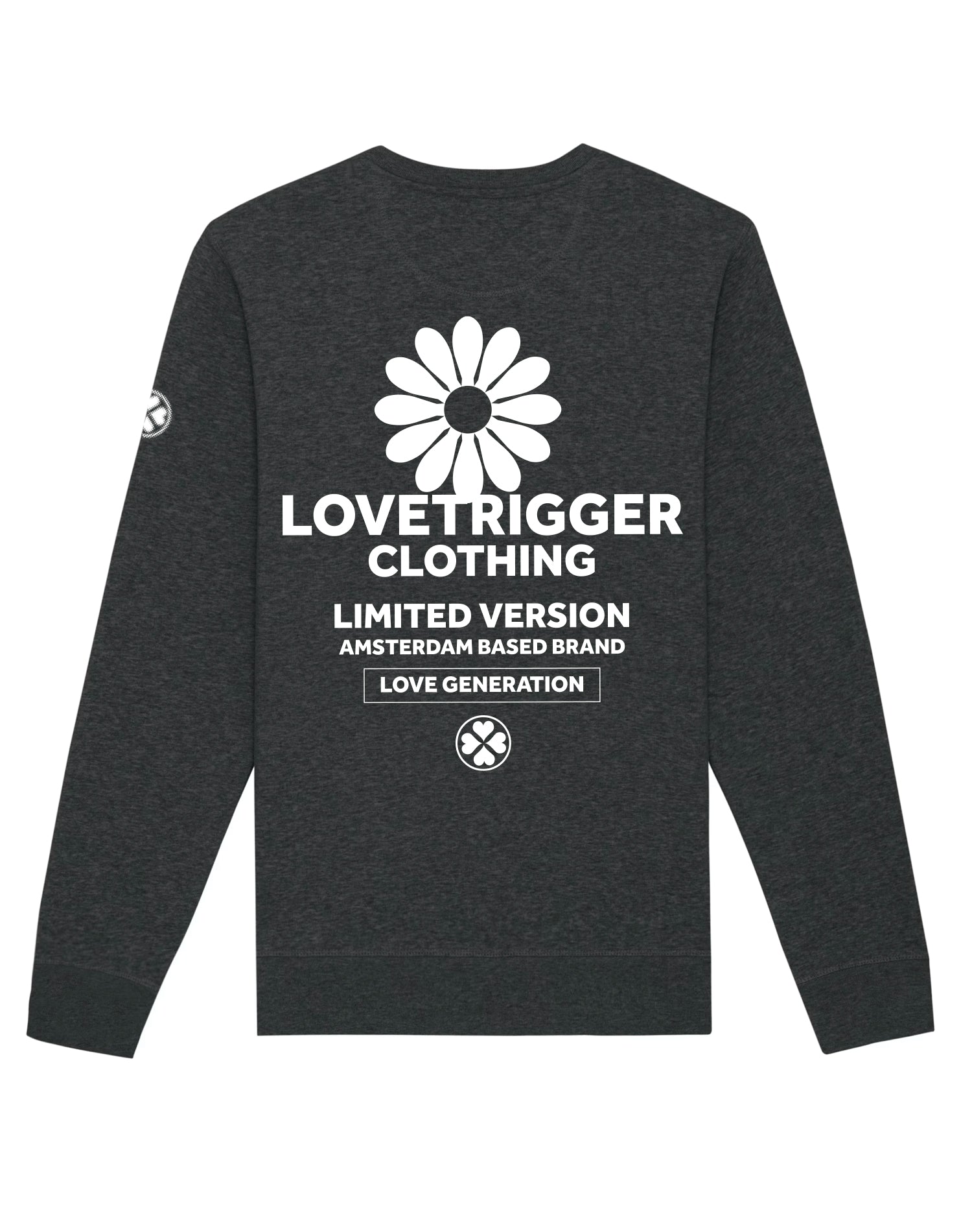 STACH geborstelde sweater biologisch katoen achterkant